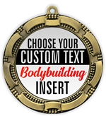 Female Body Building Full Color Custom Text Insert Medal