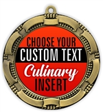 Culinary Full Color Custom Text Insert Medal