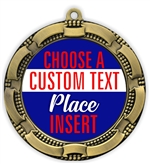 Place Full Color Custom Text Insert Medal