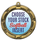 Softball Full Color Insert Medal