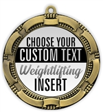 Weight Lifting Full Color Custom Text Insert Medal