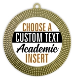 Academic Full Color Custom Text Insert Medal