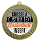 Basketball Full Color Custom Text Insert Medal