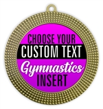 Gymnastics Full Color Custom Text Insert Medal