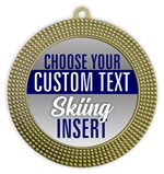 Skiing Full Color Custom Text Insert Medal