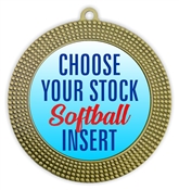 Softball Full Color Insert Medal