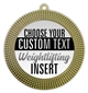 Weight Lifting Full Color Custom Text Insert Medal