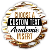 Academic Full Color Custom Text Insert Medal