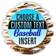 Baseball Full Color Custom Text Insert Medal