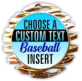 Baseball Full Color Custom Text Insert Medal