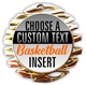 Basketball Full Color Custom Text Insert Medal