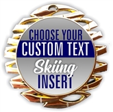 Skiing Full Color Custom Text Insert Medal