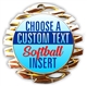 Softball Full Color Custom Text Insert Medal