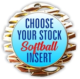 Softball Full Color Insert Medal