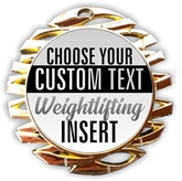 Weight Lifting Full Color Custom Text Insert Medal