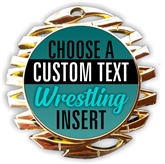 Wrestling Full Color Custom Text Insert Medal