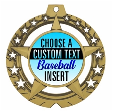 Baseball Full Color Custom Text Insert Medal