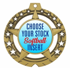 Softball Full Color Insert Medal