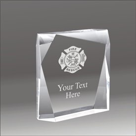 Jewel Bevel fire rescue acrylic award