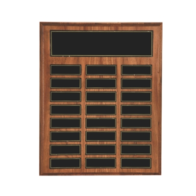 24 Plate Walnut Perpetual Plaque