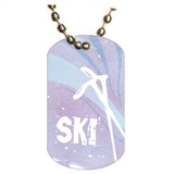 Skiing Dog tag