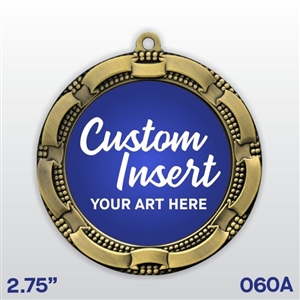 Custom Full Color Insert Medal | Custom Printed Medal | Available in an antique gold, silver or bronze finish.