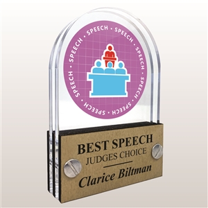 Double Pane Acrylic Speech Trophy Award