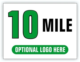 Race Distance Marker Sign 10 Mile