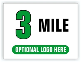 Race Distance Marker Sign 3 Mile