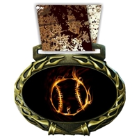 Baseball Medal in Jam Oval Insert | Baseball Award Medal