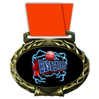 Basketball Medal in Jam Oval Insert | Basketball Award Medal