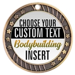 Male Body Building Full Color Custom Text Insert Medal