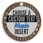 Music Full Color Custom Text Insert Medal