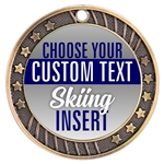 Skiing Full Color Custom Text Insert Medal