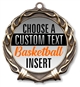 Basketball Full Color Custom Text Insert Medal