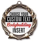 Female Body Building Full Color Custom Text Insert Medal