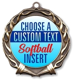 Softball Full Color Custom Text Insert Medal