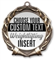 Weight Lifting Full Color Custom Text Insert Medal