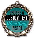 Wrestling Full Color Custom Text Insert Medal