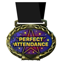 Perfect Attendance Medal in Jam Oval Insert | Perfect Attendance Award Medal