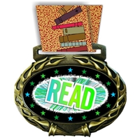 Reading Medal in Jam Oval Insert | Reading Award Medal