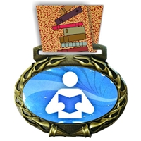 Reading Medal in Jam Oval Insert | Reading Award Medal