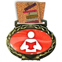 Reading Medal in Jam Oval Insert | Reading Award Medal