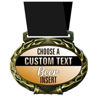 Custom Text Beer Medal in Jam Oval Insert | Beer Award Medal with Custom Text