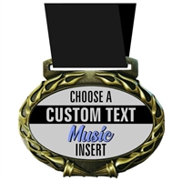 Custom Text Music Medal in Jam Oval Insert | Music Award Medal with Custom Text