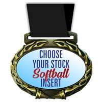 Softball Full Color Insert Medal