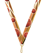 Basketball Snap Clip "V" Neck Medal Ribbon