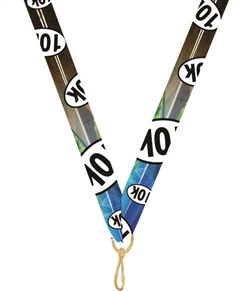 10K Snap Clip "V" Neck Medal Ribbon