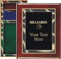 Piano Finish Billiards Award Plaque