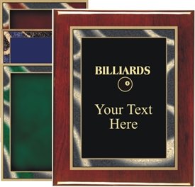 Piano Finish Billiards Award Plaque